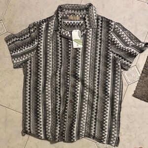 Men's Geometric Black and Gray Shirt